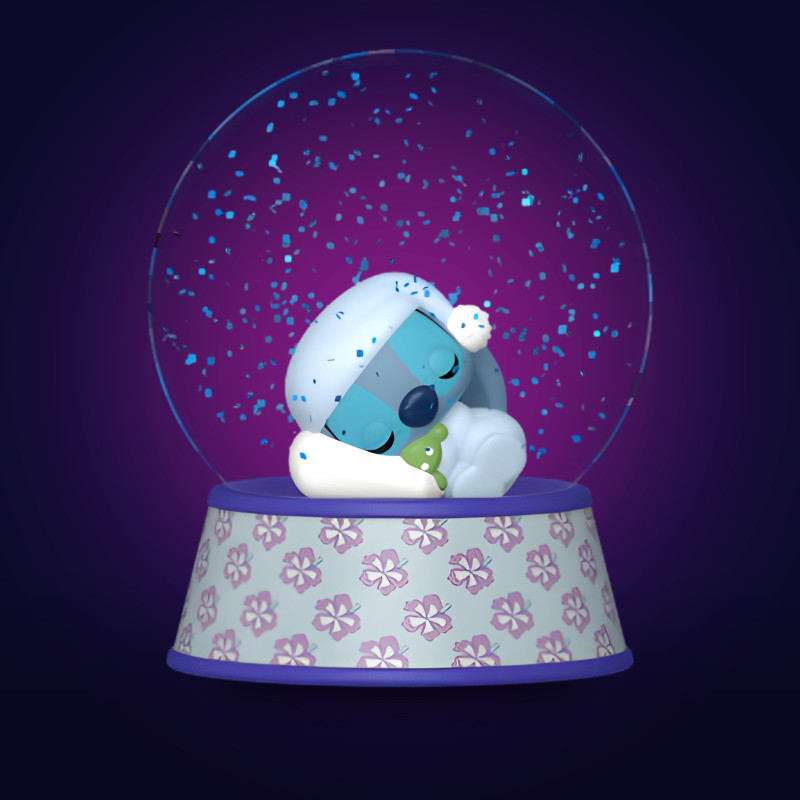 Funko Pop Sleeping Stitch Mini Glitter Globe - Figurine Disney Collector Vinyle Officielle