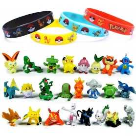 24 pièces Pokémon Mini Figurines +16 pièces Pokémon Bracelets