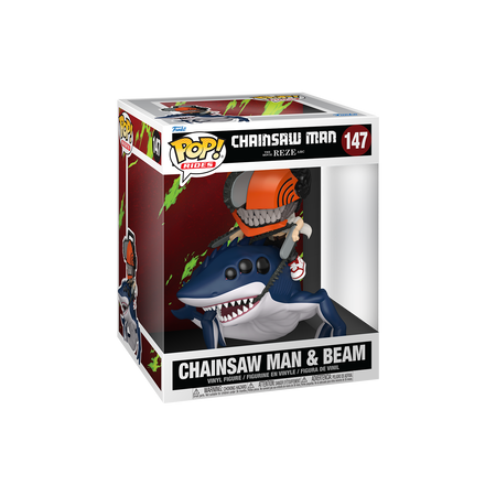 Funko Pop Pop! Ride Deluxe Chainsaw Man & Beam - Officielle Manga
