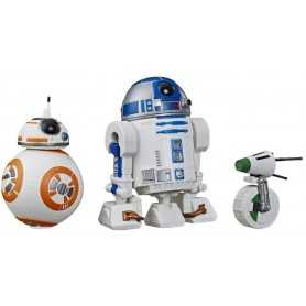 Pack de 3 figurines articulées de droïde de 12,5 cm : R2-D2, BB-8, et D-O