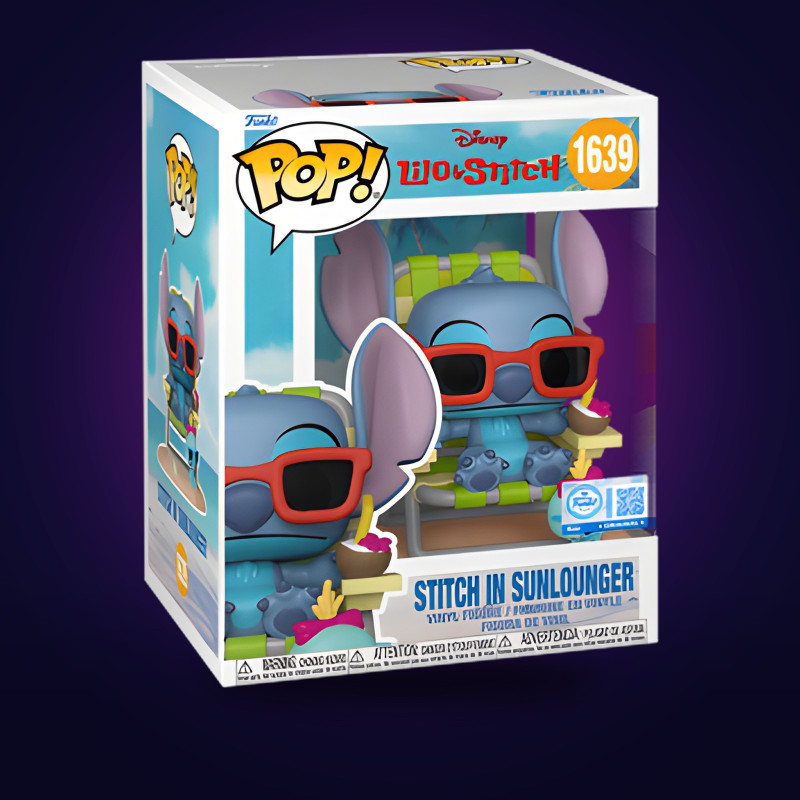 Funko Pop Premium Stitch in Sunlounger – Disney