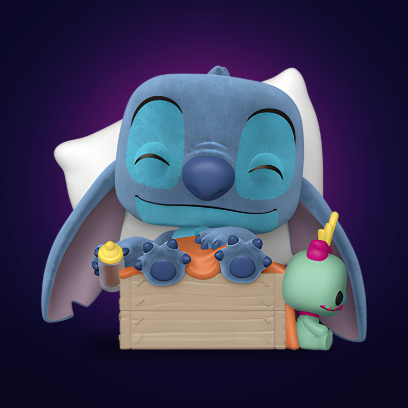 Funko Pop Plus Sleeping Stitch in Box (Flocked) - Figurine Disney Collector Vinyle Officielle