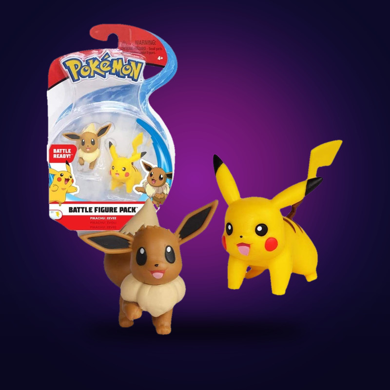 Pack de 2 figurines 3-5 cm - Pikachu & Evoli