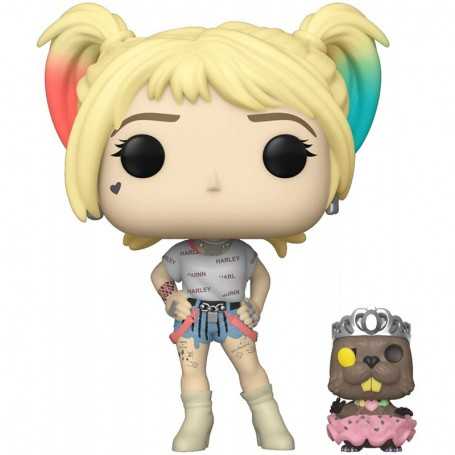 Funko- Pop Heroes: Birds of Prey-Harley Quinn w/Beaver Collectible Figure, 44378, Multicolour, Standard