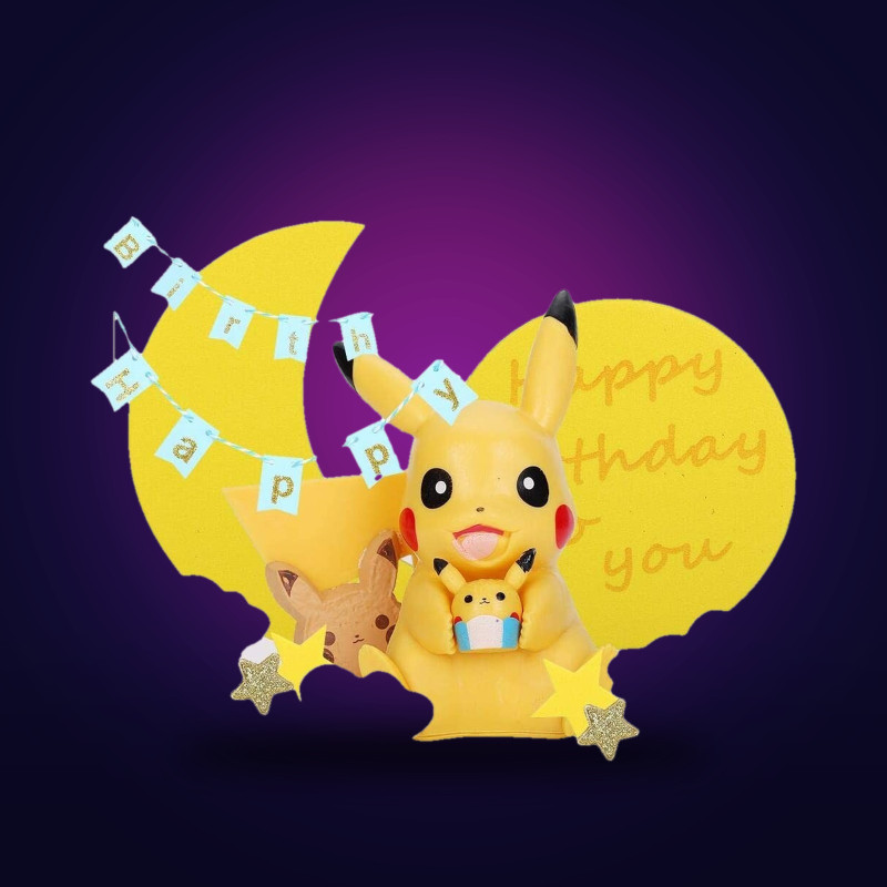 Kit Décoration Gâteau Pikachu | Cake Topper Pokémon Anniversaire