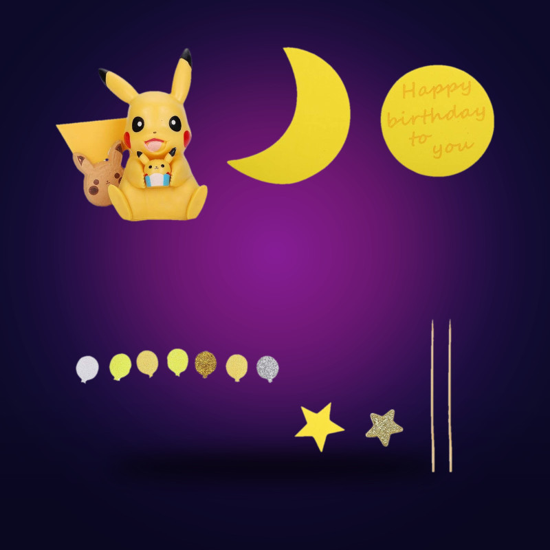 Kit Décoration Gâteau Pikachu | Cake Topper Pokémon Anniversaire