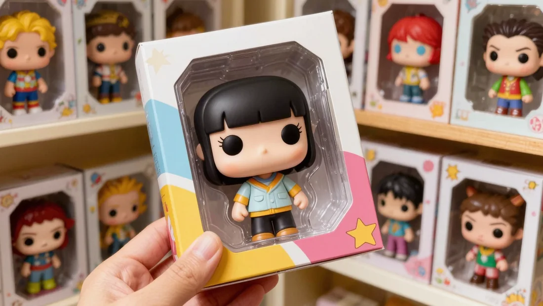 Protecteur plastique posé sur le coin d'une boîte de figurine collector